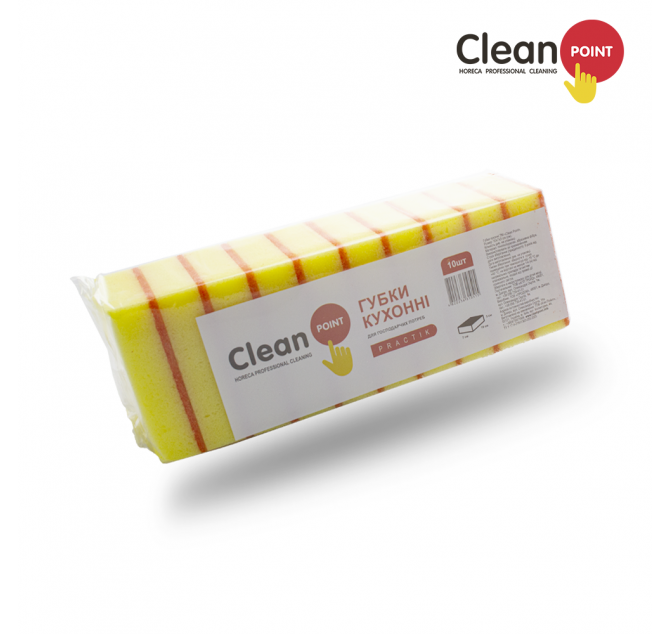 Губка для посуду Clean Point 10 шт/пач