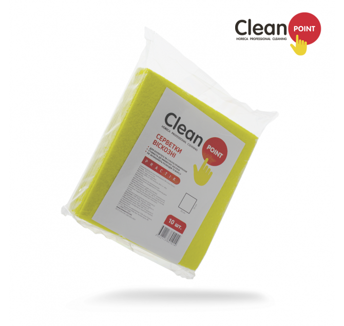 Серветки віскозні Clean Point PRO жовті 10 шт/пач