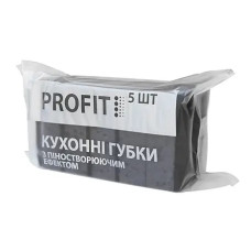 Губка для  посуду  пориста чорна 5 шт/пач